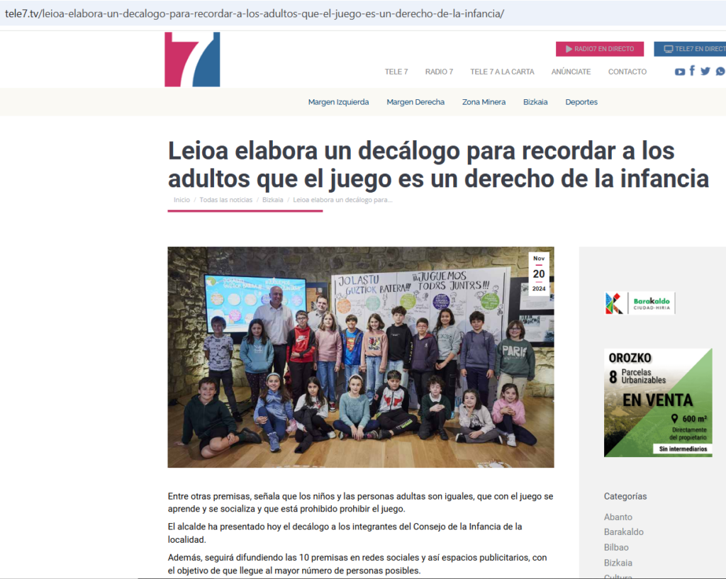 Dia Internacional Infancia Decálogo Tele7 20241120