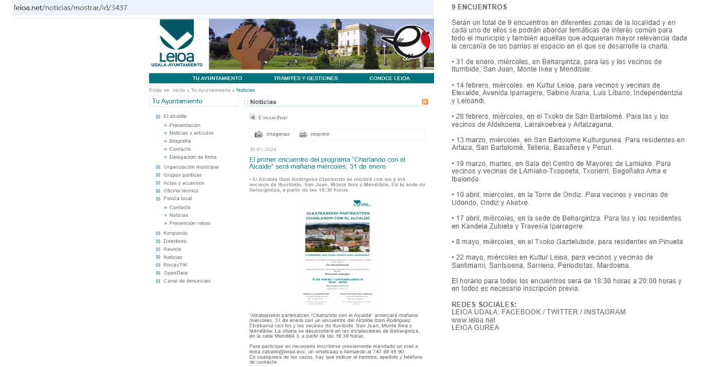 Primer Encuentro Charlas Alcalde Leioa.net 20240130